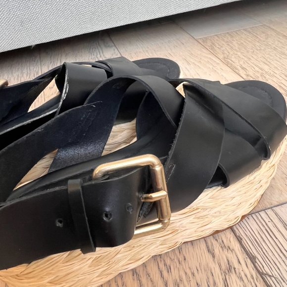 Zara Black and Tan Platform Sandals - Picture 6 of 6